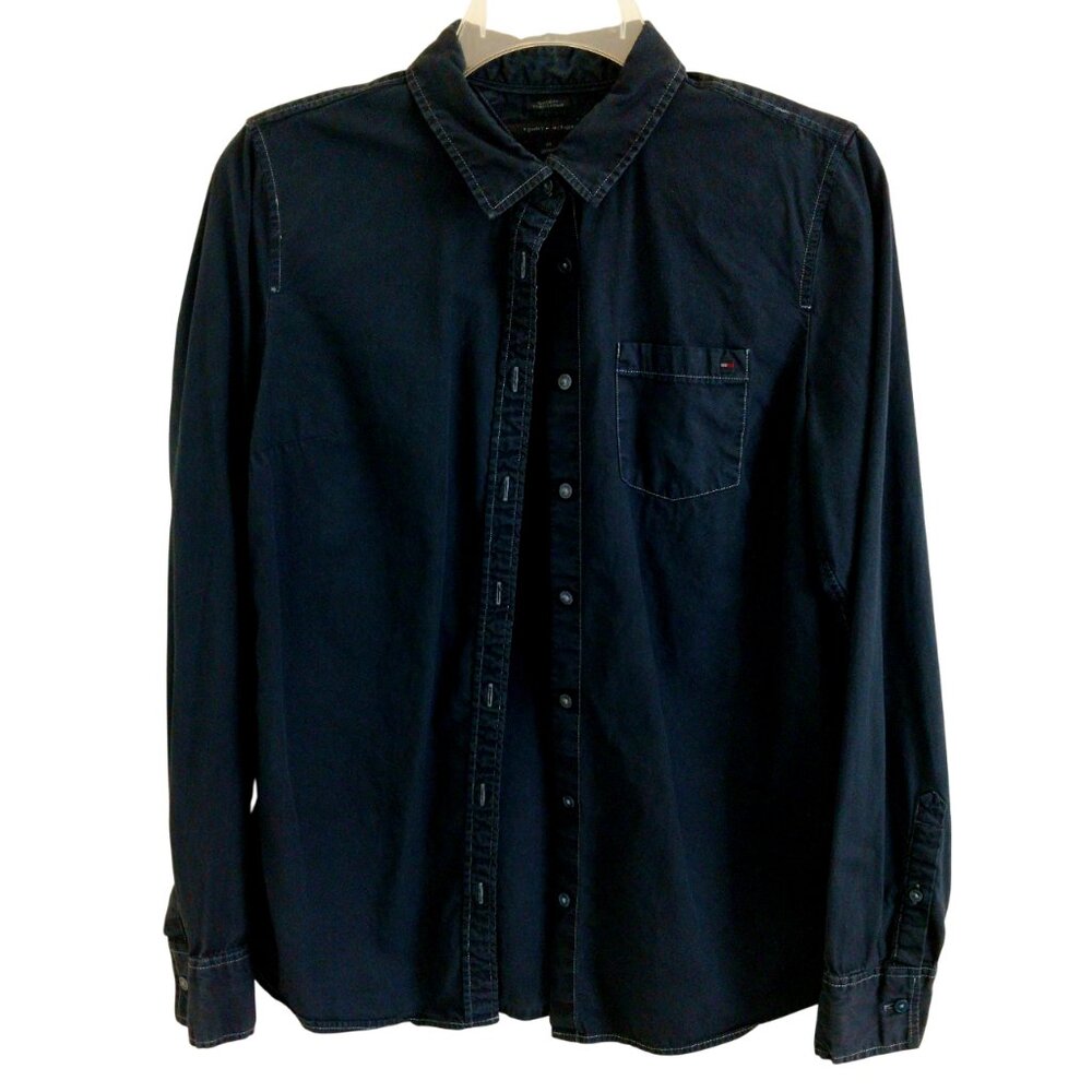 Tommy Hilfiger Classic Fit Button Down Cotton Shirt Size Medium Good Condition